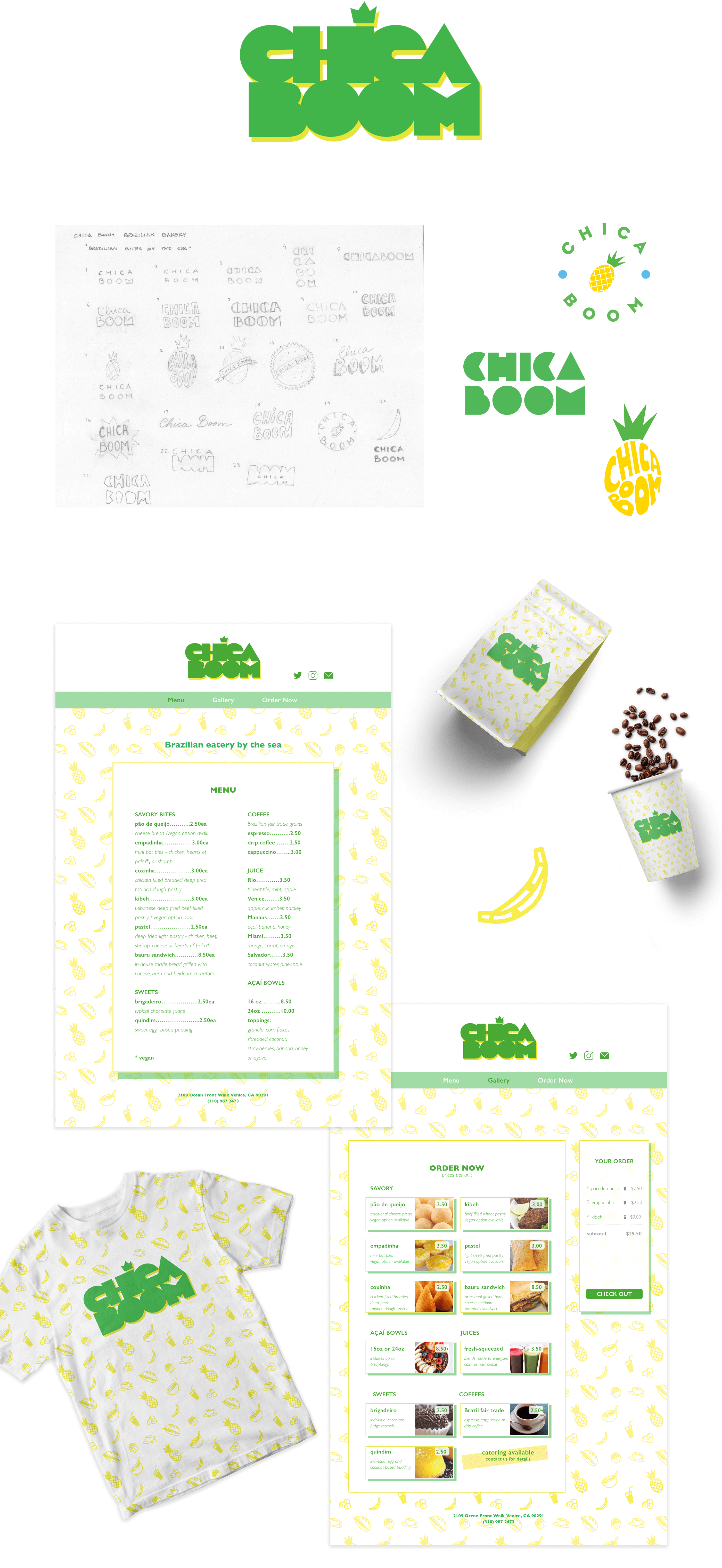Chica Boom Brazilian restaturant with kistch appeal -  visual identity student project