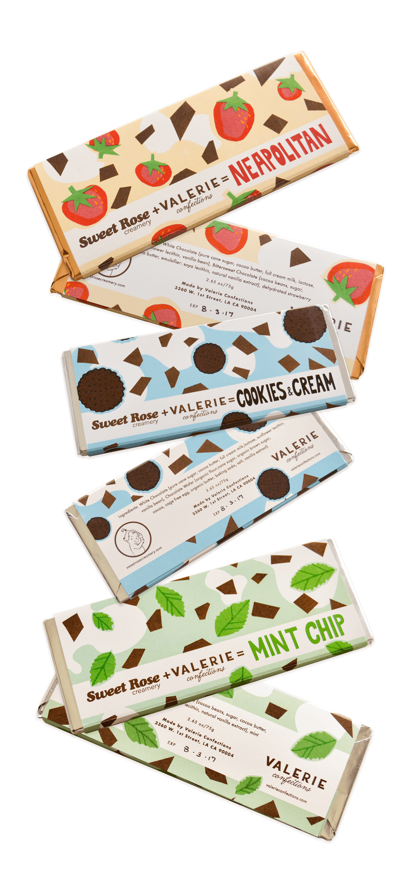 Sweet Rose Creamery ice cream pints package design