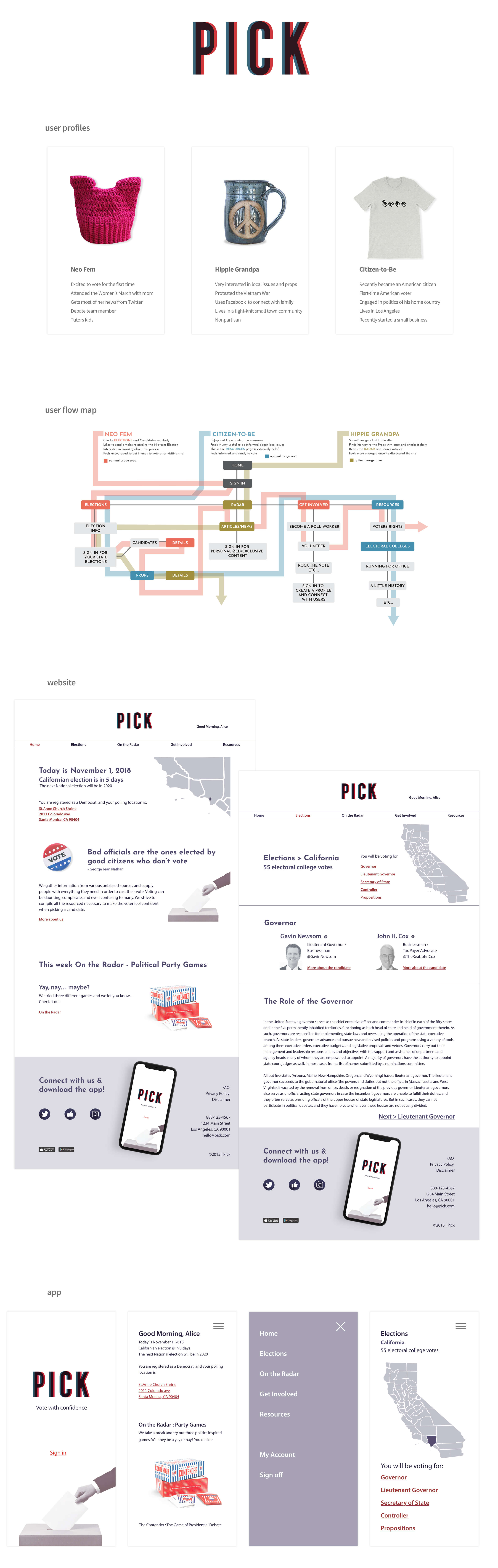Pick voting guide visual identity student project